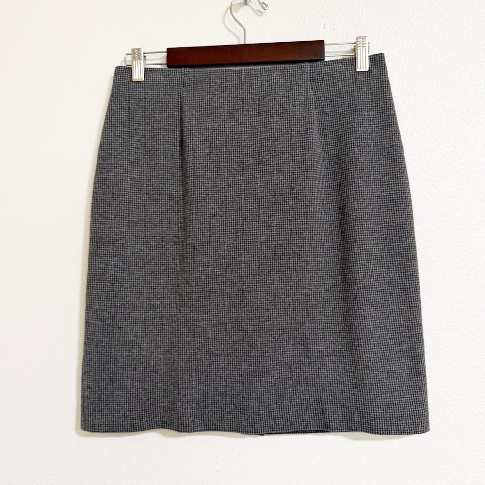 J. Jill Houndstooth Ponte Knit Pull On Pencil Skirt